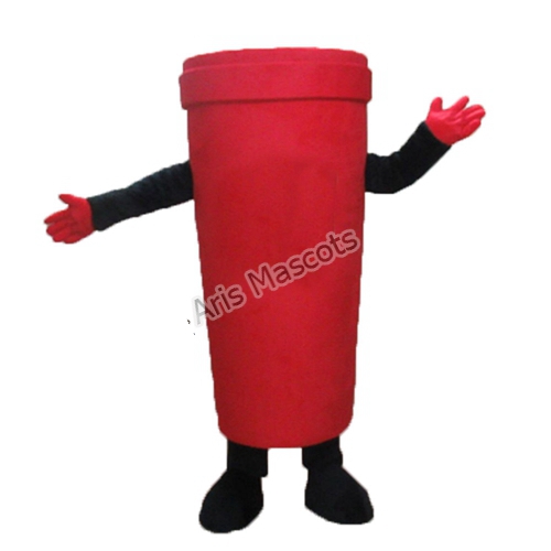 Full Body Red Coffee Cup Mascot Costume for Advertising