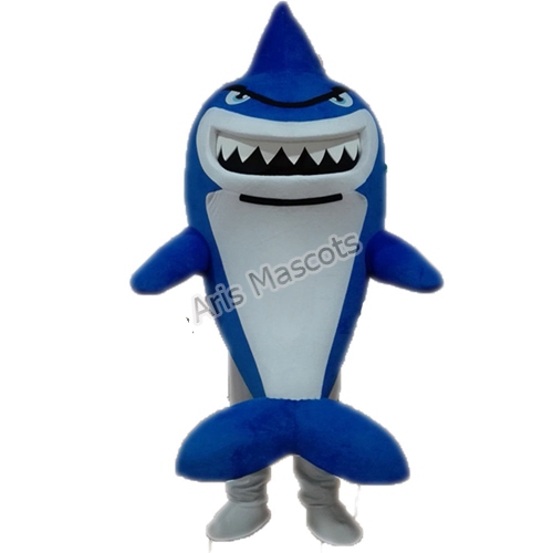 Shark Mascot Costume with Sharp Teeth Adult Plush Suit-Costume de mascotte de requin