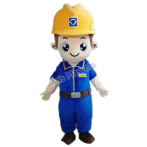 Construction Builder Mascot Costume Plush Fur Suit-Mascottes sur mesure