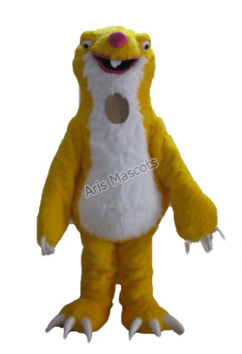 Sloth Mascot Costume Yellow and White-Disguise Mascotte
