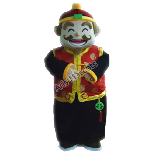 Chinese Traditional God of Fortune Mascot Costume for Good Luck of New Year