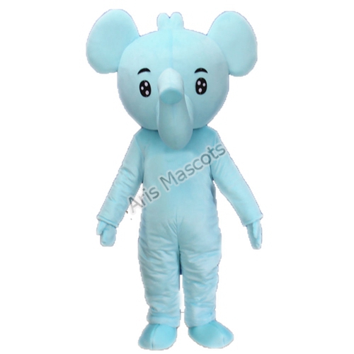 Blue Elephant Mascot Costume Adult Full Body Mascots Production with Cheap Price