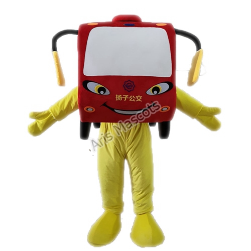 Realistic School Bus Mascot Costume Adult Full Body Mascots