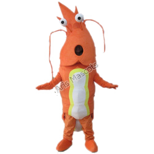 Adult Shrimp Mascot Costume Full Body Plush Suit Sea Animal Mascots