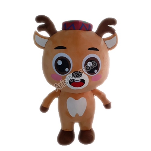 Big Head Reindeer Mascot Costume for Entertainments Custom Animal Mascots