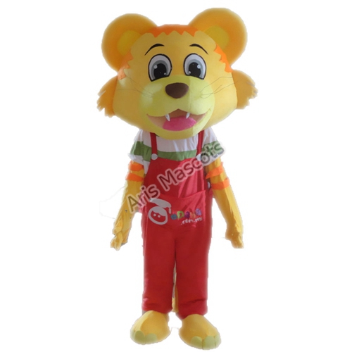 Smiling Big Head Lion Mascot Costume Adult Full Body Plush Suit Custom Animal Mascots for Sports Team