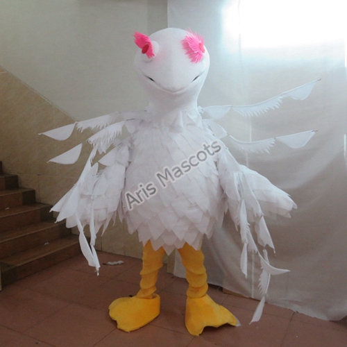 White Phoenix Mascot Costume Adult Full Costumes Mascots Bird for Events