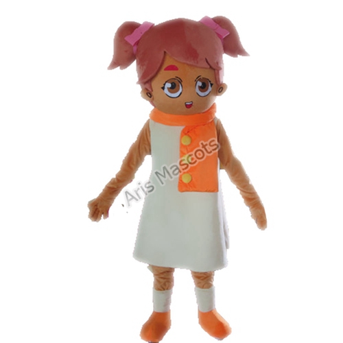 Tan Color Girl Mascot Costume Adult Full Mascots High Quality