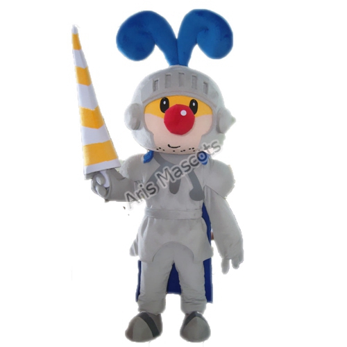 Knight Mascot Costume wth Clown Nose for Events Canival Fancy Dress