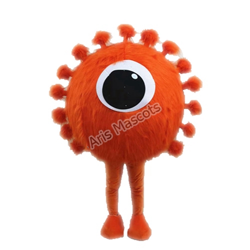 Big Orange Monster Mascot Costume with One Eye-Mascotte de monstre