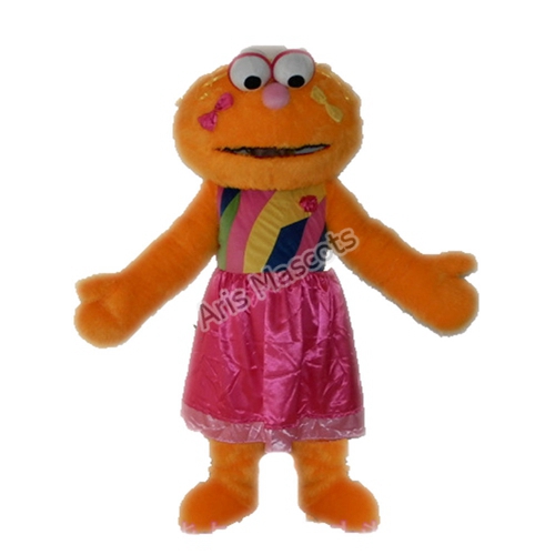 Orange Monster Mascot Costume for Halloween Cosplay Party Adult Fancy Dress