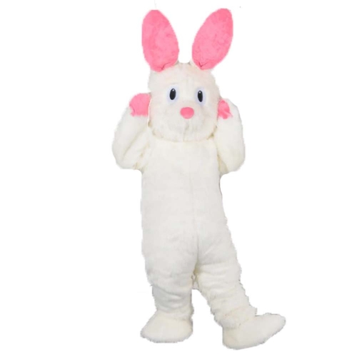 Adult Fur Plush Mascot White Easter Bunny Rabbit Costume for Events