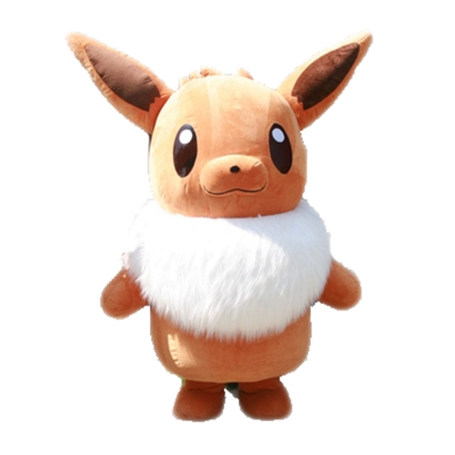 Funny Cartoon Character Flare Inflatable Eevee Suit for Entertainment Adult Walking Blow Up Mascot Costume