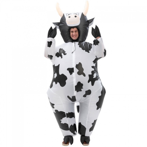 Inflatable Cow Adult Costume Blow Up Cosplay Dress for Stages and Marketing