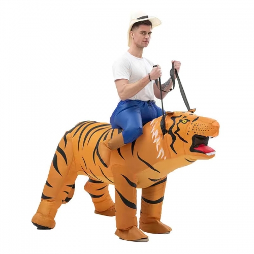 Adult Inflatable Riding Tiger Costume Blow Up Cosplay Dress , Stage Wear Costumes Tiger Suit