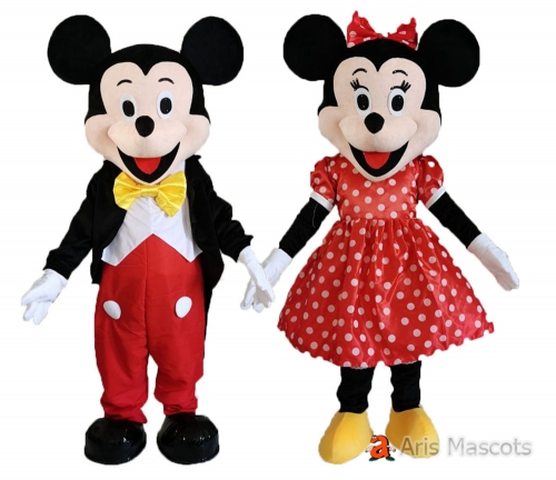 Deluxe Couple of Mickey Minnie Mouse Costumes for  Event Party Minnie Mouse Costume Mickey Mouse Dress for Adults
