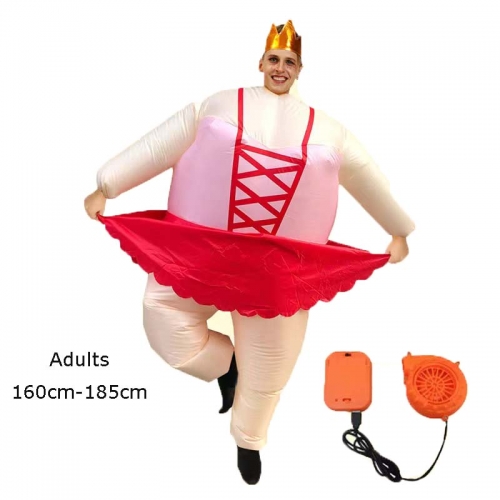 Sumo Costume with Ballerina Dress Inflated Suit Adult