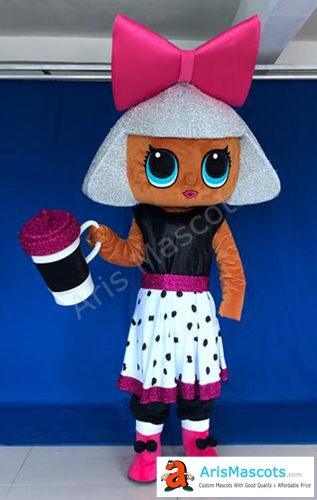 Lovely Girl LOL Diva Mascot Costume Adult Cosplay Fancy Dress for Events and Party
