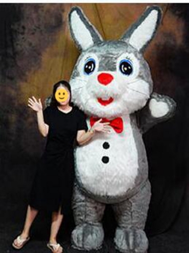 Funny Fur Mascot Bunny Rabbit Inflatable Suit Adult Full Body Blow Up Fancy Dress for Entertainments