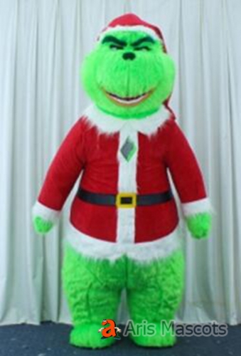 Inflatable Green Monster Grinch  Costume for Christmas Events Adult  Mascot Suit Blow Up Dress