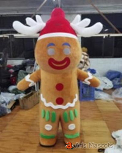 Inflatable Gingerbread Man Costume for Christmas Events Adult Walking Mascot Character Cosplay