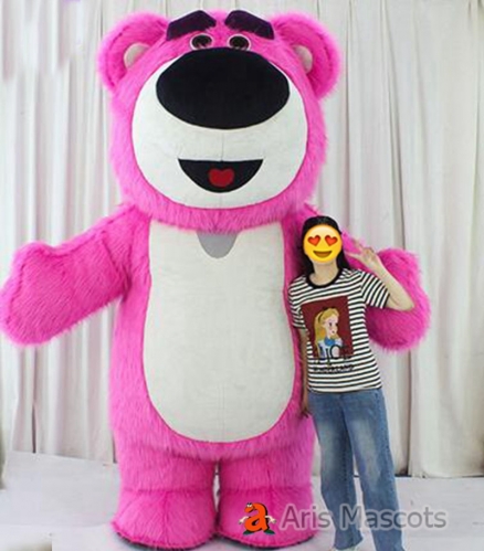 Giant Inflatable Pink Bear Costume Adult Walking Mascot Suit for Events Funny Animal Character Dress Up