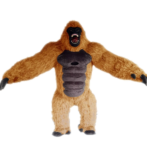 Giant Inflatable Brown King Kong Mascot Costume for Halloween Adult Full Body Furry Blow Up Suit