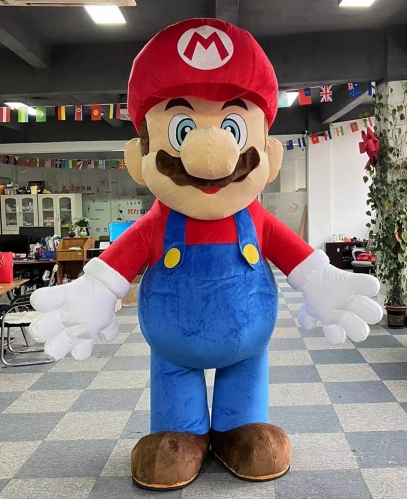 Adult Mario Inflatable Walking Mascot Costume for Entertainment Full Body Blow Up Suit