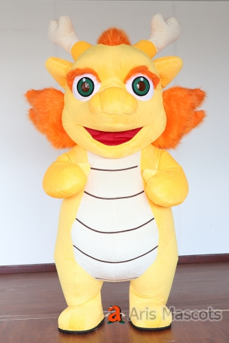 2m / 2.6m Adult Inflatable Baby Dragon Mascot Costume Full Body Dinosaur Blow Up Suit Walking Animal Character Funny Dress
