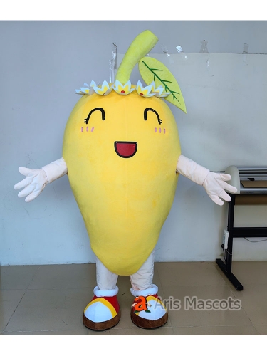 Adult Size Fruit Mascots Mango Mascot Costume Full Body Plush Fursuit for Events and Festivals Carnival Costumes Dress