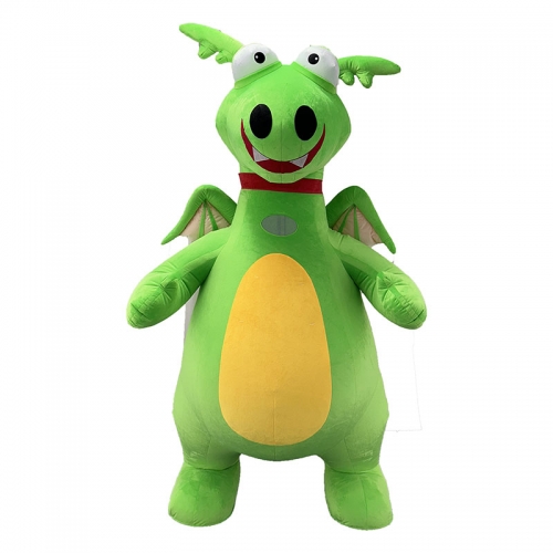 2m / 2.6m Giant Inflatable Green Dinosaur Costume for Entertainment Adult Blow Up Walking Mascot Suit