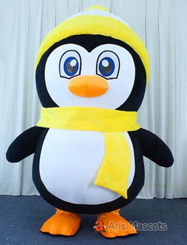 2M/2.6M Real Life Adult Penguin Costume Full Body Inflatable Mascot Suit Carnival Dress