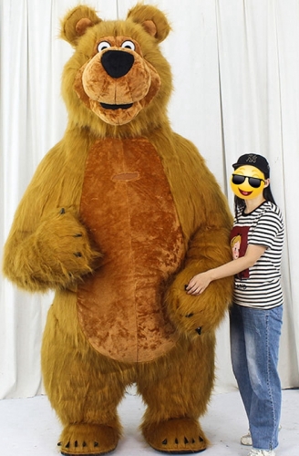 Giant Inflatable Masha Bear Costume Full Body Mascot Plush Suit  Adult Size Fancy Dress Carnival Costumes Blow Up Outfit