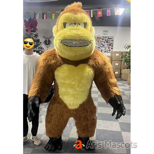 2m/2.6m Giant Inflatable King Kong Costume Adult Blow Up Gorilla Suit Full Body Furry Mascot