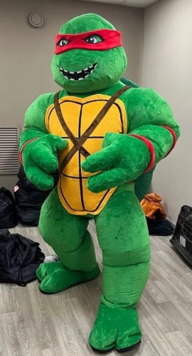 2.2m Giant Realistic Inflatable Turtle Costume for Entertainment Adult Character Blow Up Suit Funny Halloween Cosplay