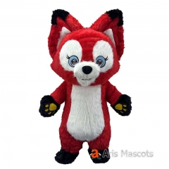 2m Inflatable Red Fox Mascot Costume for Entertainment Animal Character Blow Up Suit