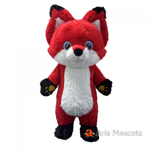 Adult Fox Inflatable Costume Full Body Furry Blow Up Mascot Suit for Entertainments