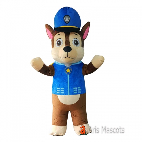 Adult Inflatable Paw Patrol Chase Costume Policeman Dog Blow Up Suit Cartoon Character Fancy Dress