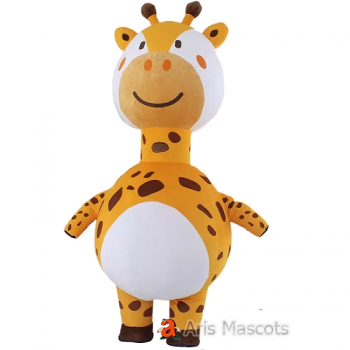 Inflatable Giraffe Mascot Costume for Entertainment Adult Full Body Blow Up Suit