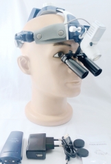 Headband Surgical LED light CKD205AY-2 with Prismatic (Kepler) Loupes 3.0X-8.0X 5W (cordless) 2 pieces battery