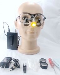High quality CHL medical light CHL-JC-M08B-CP with Flip Up dental surgical loupes 2.5x 3.0x 3.5x with Titanium frames