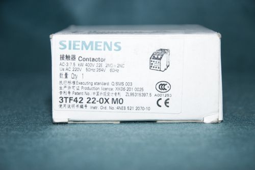 SIEMENS CONTACTOR 3TF4222-0XM0 AC-3 7.5KW Us AC 220V