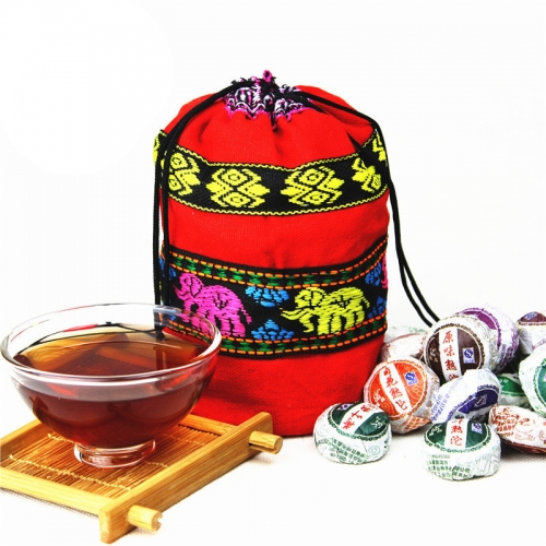 Promotion! 50pcs 8 Different Flavors Chinese Yunnan Puer Pu er Tea Pu'er tea bag gift For Health Care, Mini Tuocha