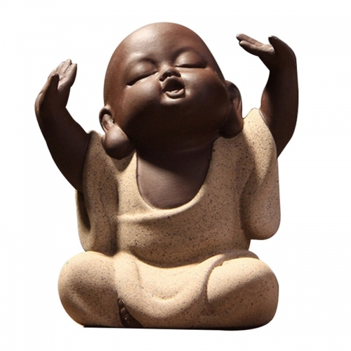 Tea Pet Chinese Kung Fu Tea Yi Xing Desktop Decoration Lovely Buddha Little Monk Sand Purple Tea Accessory Home Decoration Craft