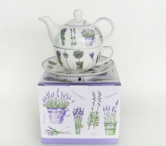 New bone china tea for one with color box