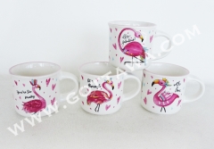 4pcs 110ml new bone china mug with color box