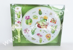 10.5' porcelain cake plate with sever in PVC box