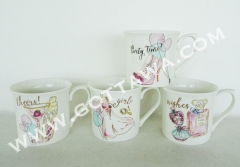 8oz new bone china mug with color sleeve