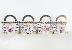 12安士新骨瓷杯加彩卡，金花纸