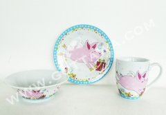 3pcs new bone china dinner set with color box